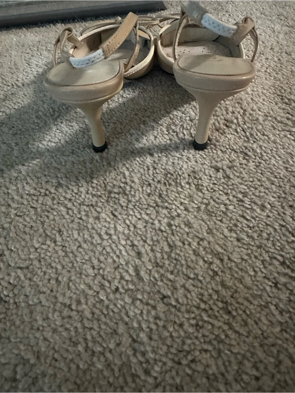 C Two-Tone Pointed Toe Slingback Flats in Beige and Black